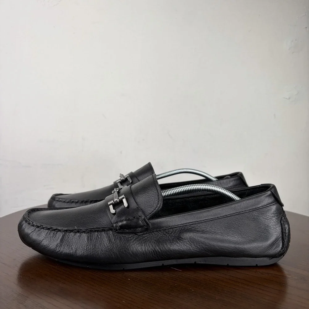 Cole Haan Somerset Shoes Men's 10M Black Leather Horsebit Bit Driving Loafers